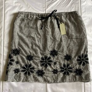 Studio Max Black and White Striped Skirt Casual Skirt Size XL NWT